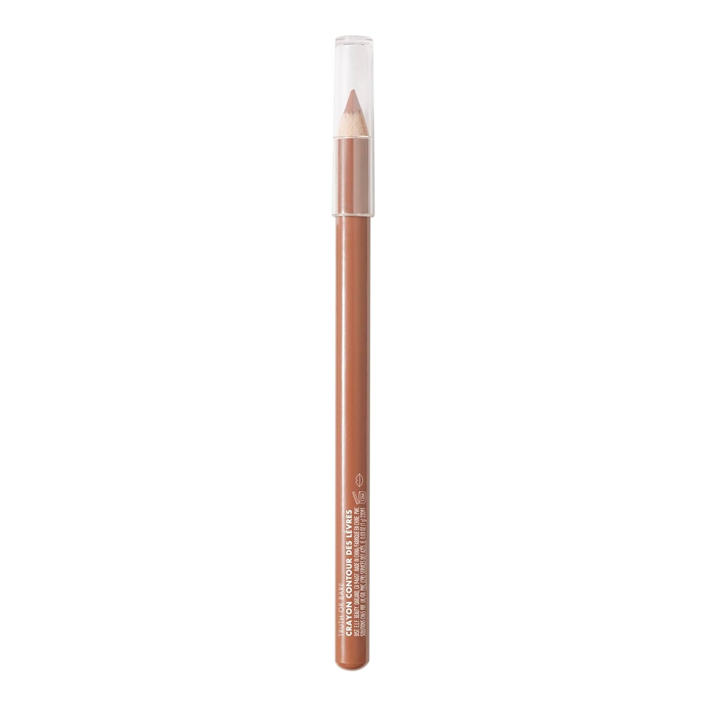 e.l.f. Cream Glide Lip Liner, Highly-Pigmented Pencil For Shaping & Sculpting Lips, Semi-Matte Finish, Vegan & Cruelty-Free, Truth or Bare