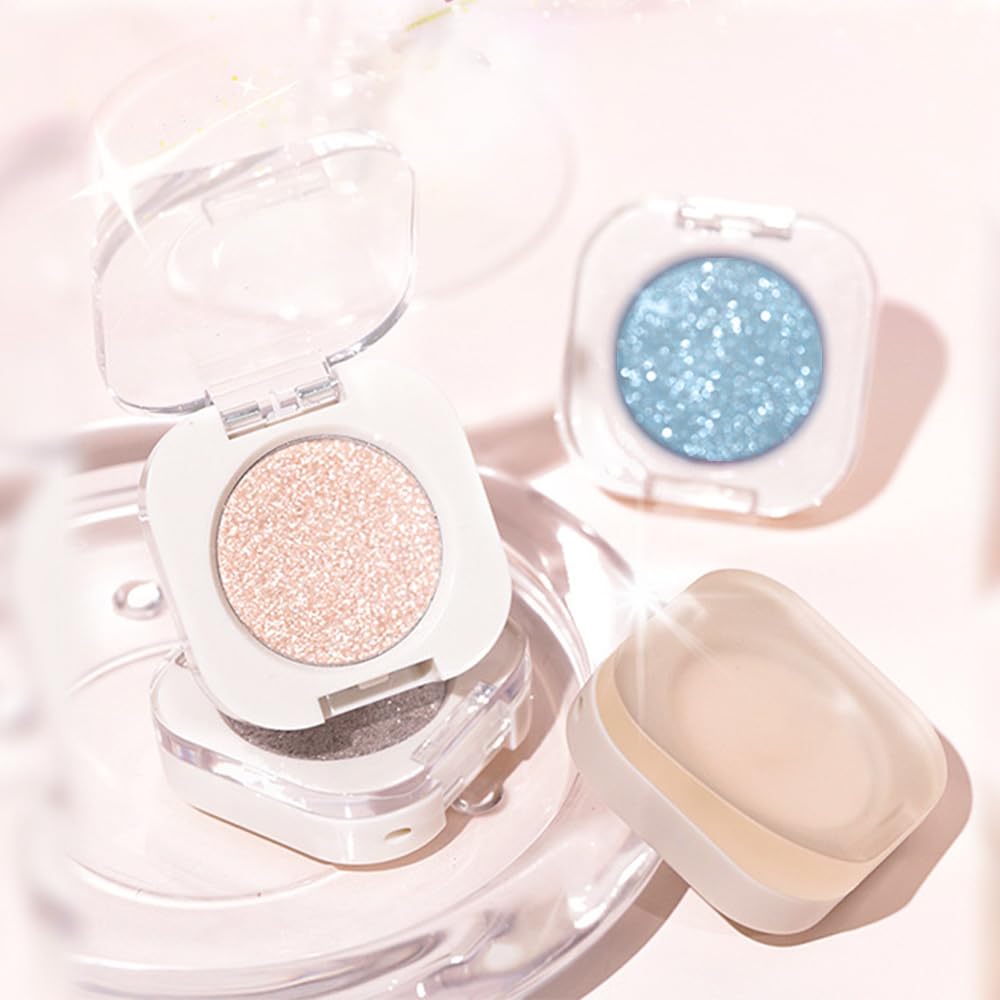 Slive Single Glitter Eyeshadow Makeup, Neutral Powde Eye Shadow for Women, Slive Shimmer Singles Eyeshadow Palette Pigmented Waterproof, sombras para ojos, Girls Monochrome Eyeshadows Gift 12