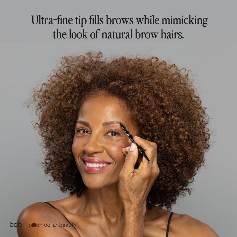 bdb Brows on Point Micro Brow Pencil - Precision Tip & Spoolie, Waterproof, Define Shape & Fill Brows, Black Raven, 2-Pack