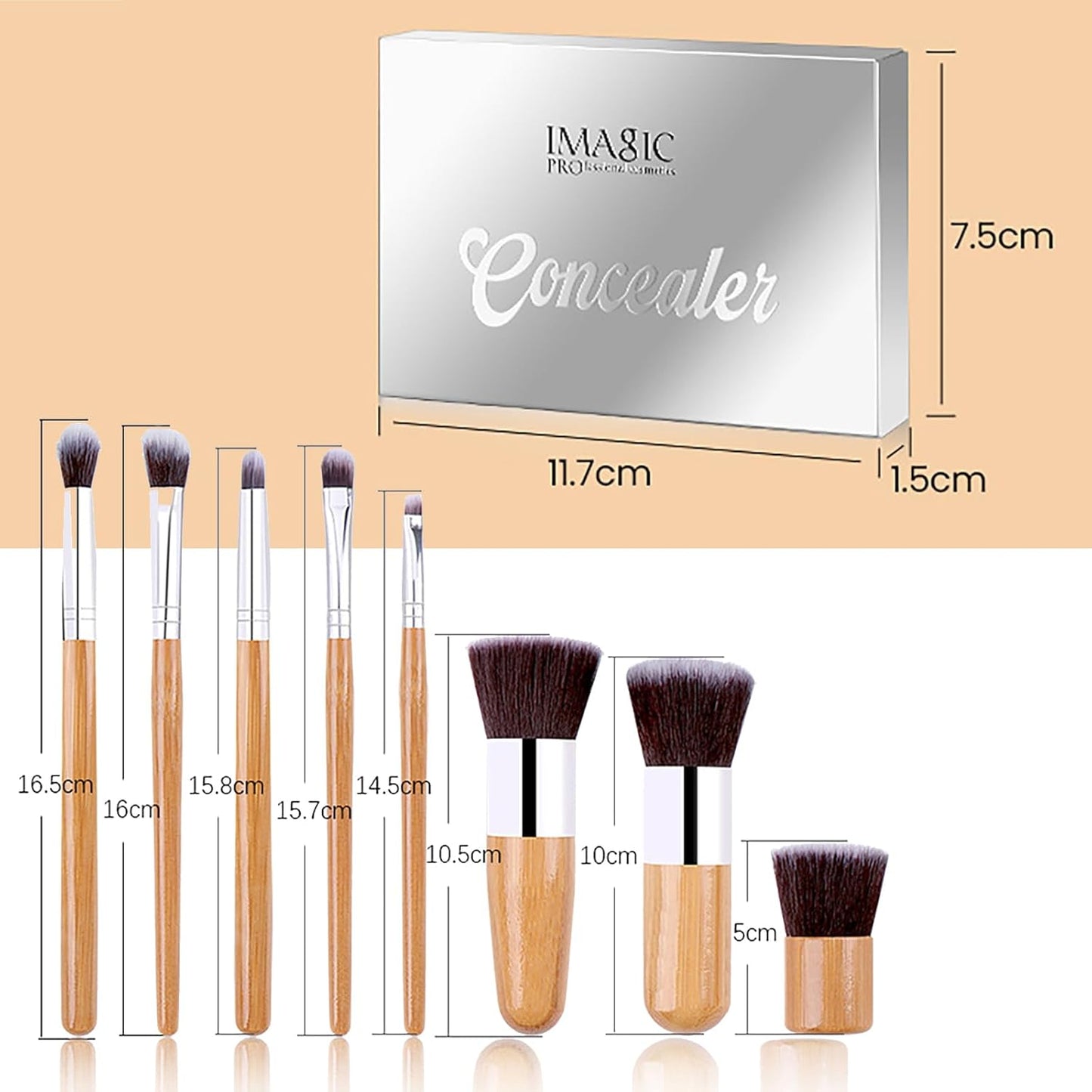 All In One Color Correcting Palette + 8 Makeup Brushes, 3D Cosmetics Cream Contour Highlighting Foundation Makeup Palette Long Lasting for Sculpt &Highlighting, Define Cheekbones