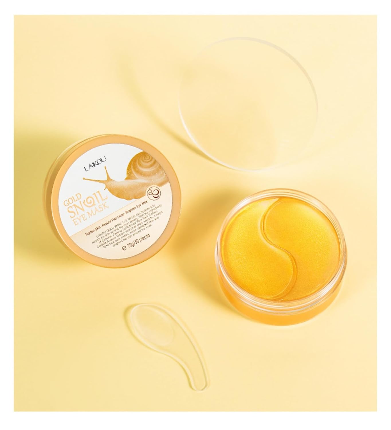 50-Pack Snail Eye Patches with Caffeine & Hyaluronic Acid - Moisturizing Golden Eye Masks for Dark Circles,Puffy Eyes, and Under-Eye Bags - Revitalize Your Skin Care Routine