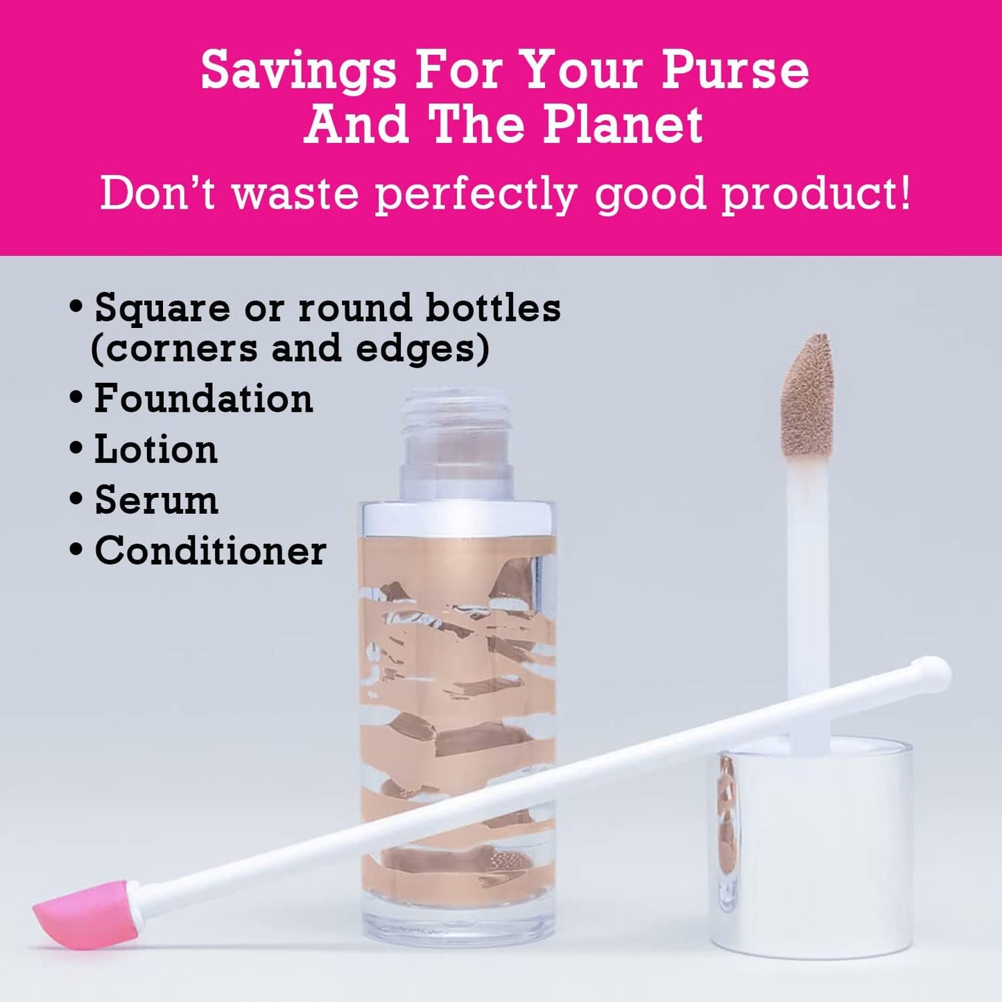 Spatty Daddy Makeup Spatula Set (6 and 12 Inch Pink) Shark Tank Mom Made to Scrape Last Drop of Beauty Products, Foundation, Good Gifts for Women, Teen, Grandma, Mom Stocking Stuffers Under 10 Dollars