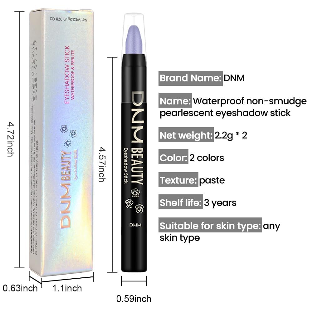 evpct 2Pcs Cream Eyeshadow Sticks Set for Eyes Waterproof, Midnight Blue Shimmer & Blue Shimmer Matte Eye shadow Stick Pencil Pen Bulk sombras en crema para ojos 31+32