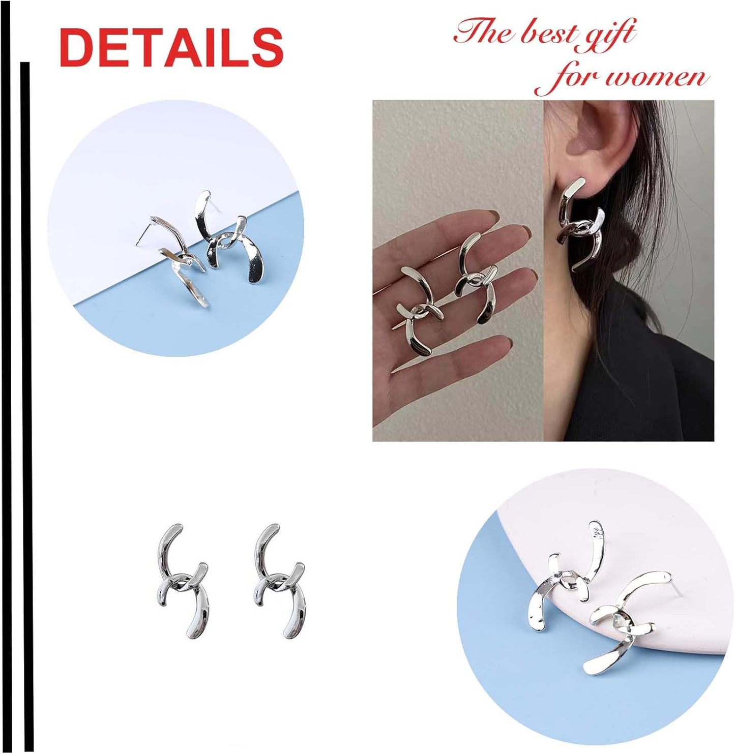 Punk Long Tassel Drop Dangle Earrings Vintage Silver C Shaped Bar Cross Drop Earrings Studs Rock Statement Geometric Cross Earrings Prom Tassel Earrings Jewelry for Women