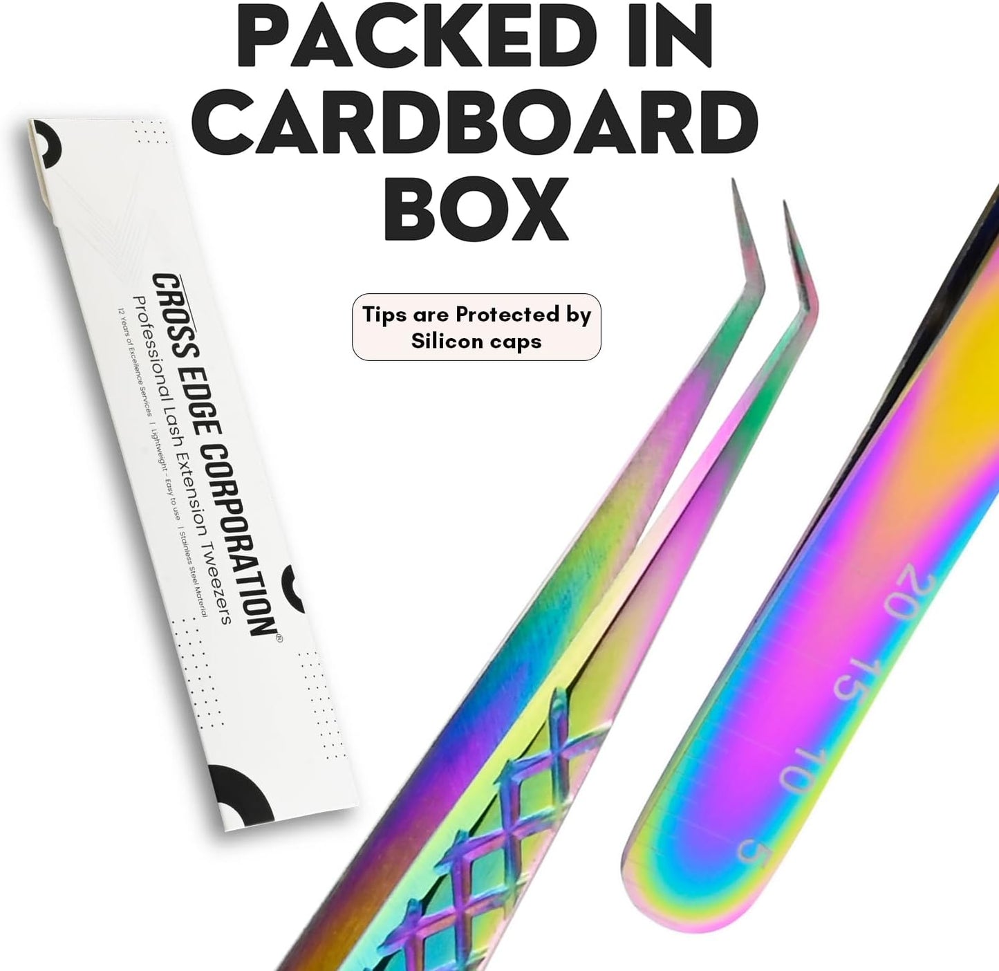 My Lash Tools Eyelash Extension Curved Degree Tweezers for Isolation Lash Extensions 14cm, Best for Individual Isolation & Classic Lashes Japanese Stainless Steel Eyelash Twisers (Rainbow)