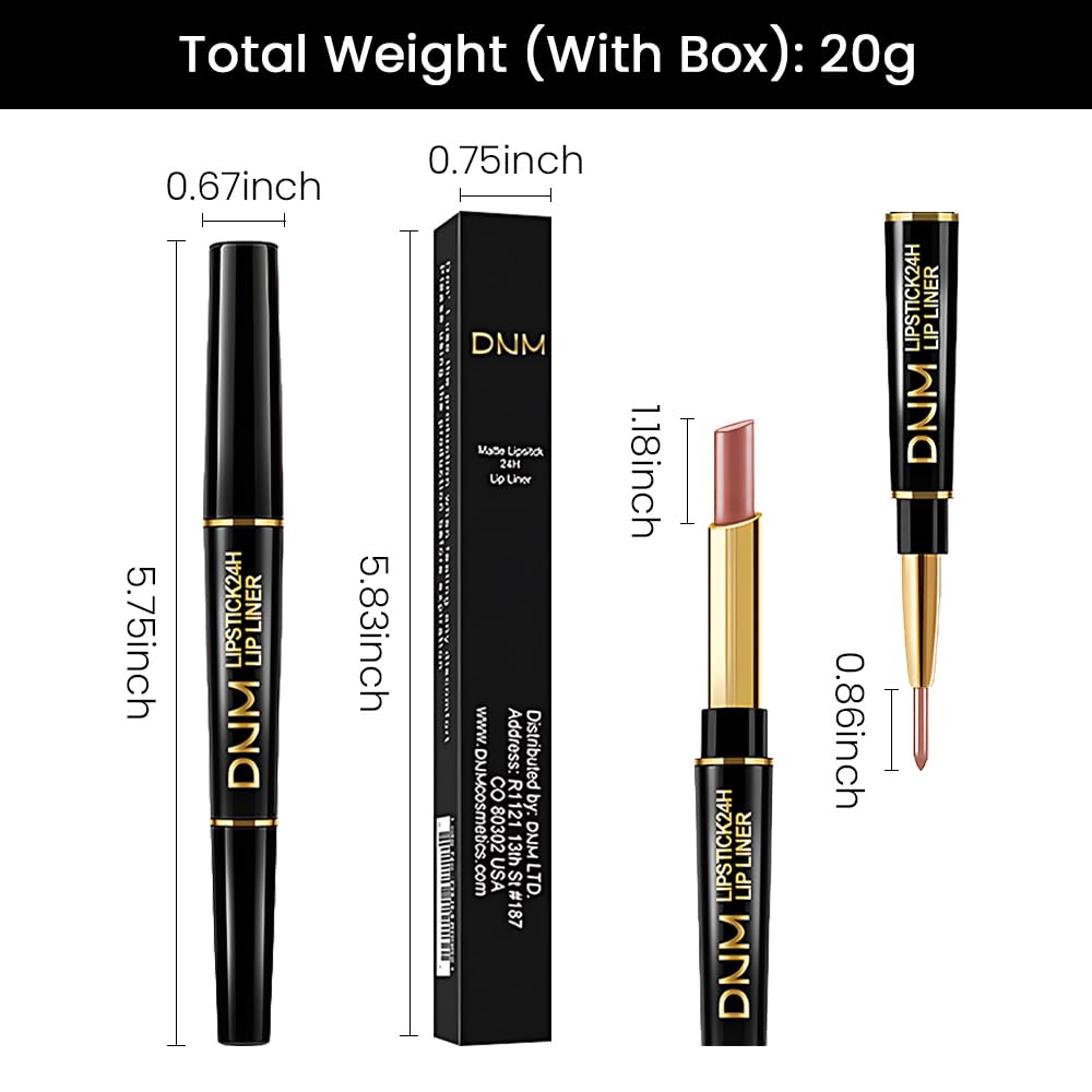 evpct 1Pcs Fairest Nude Velvet Matte Lip Liner and Lipstick Combo Set Kit for Women, Magic 24 Hours Lipstick and Lip Liner Makeup Set Stain Long Lasting Waterproof labial, 47#