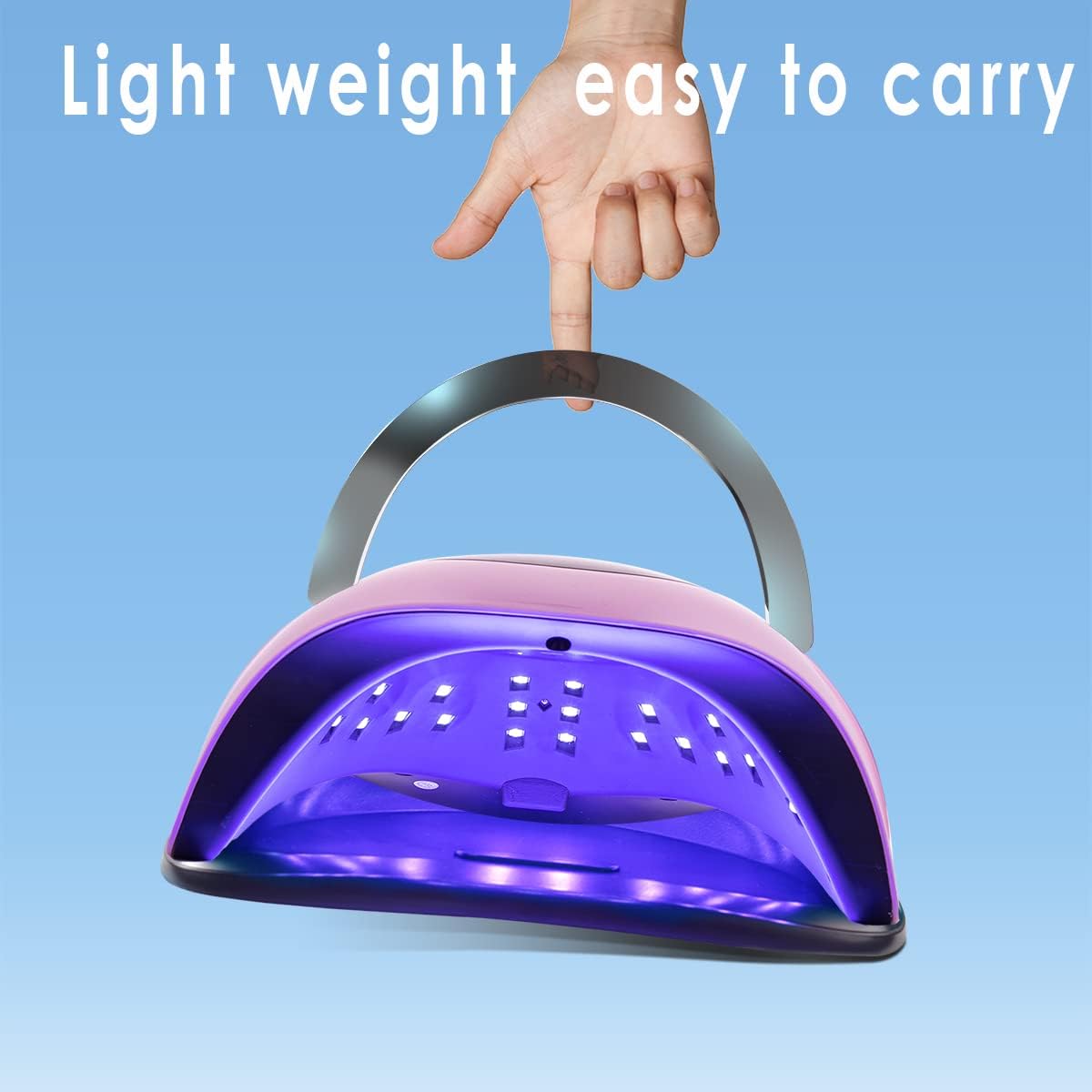 W&H UV LED Nail Lamp, 120W Faster Gel Nail Dryer Professional Curing Lamp for Fingernail and Toenail Nail Gel Polish Machine with 4 Timer Setting Touch Screen (Sun BQ5T) (Pink)