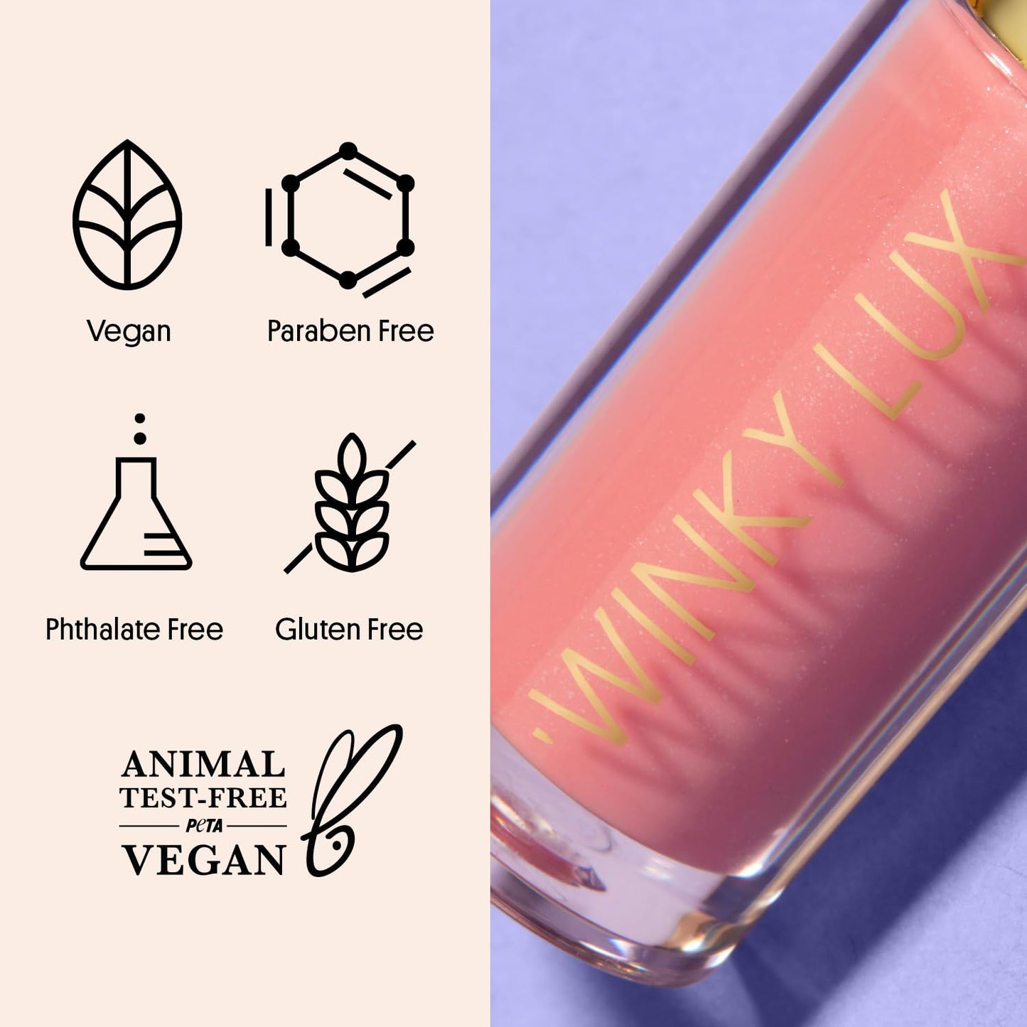 Winky Lux Passion Very There Lip Oil - Hydrating Baby Pink Tint with Jojoba Oil, Non-Sticky Glossy Lip Oil, Tinted Pink Gloss for Juicy Lips & Soft Vanilla Scent