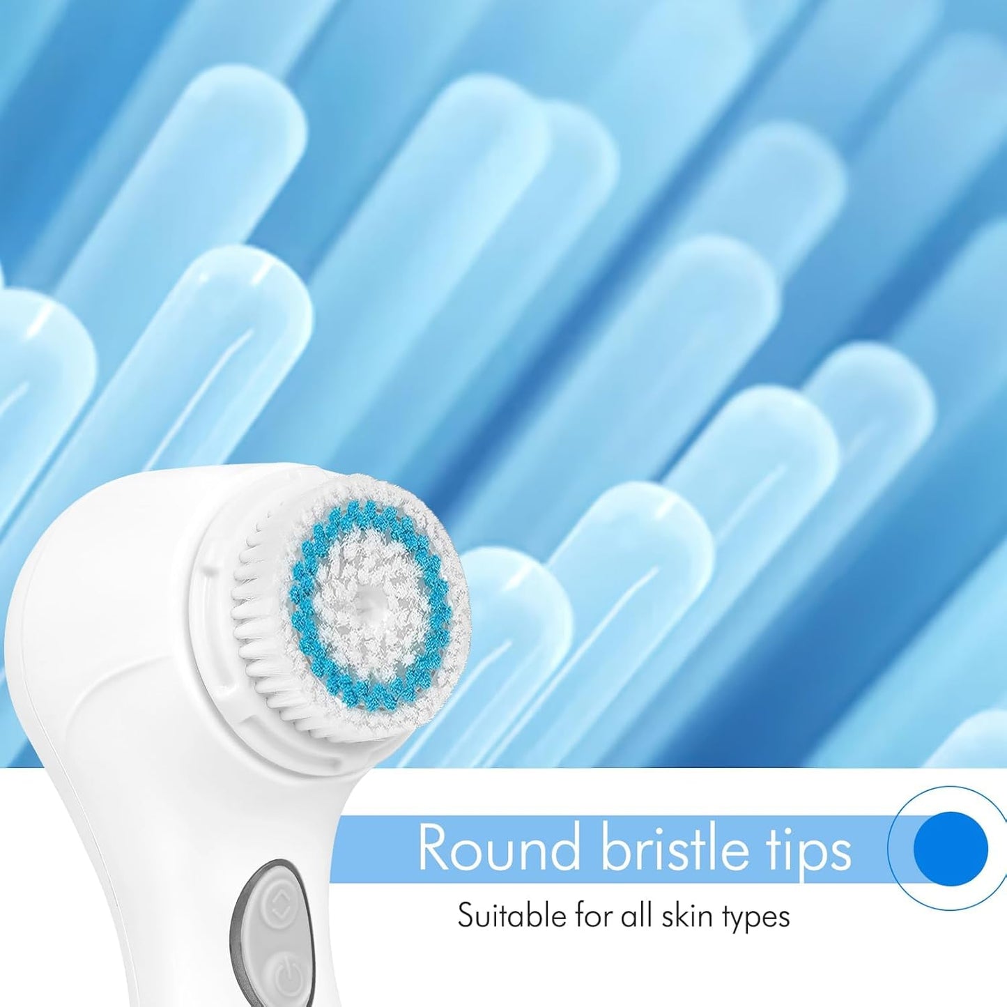 Microtree Facial Cleansing Brush, Electric Face Scrubber Exfoliator for Women Skin Care Deep Cleaning Exfoliating, Rechargeable Waterproof with 2 Sonic Vibration Speeds for Home & Travel(White)