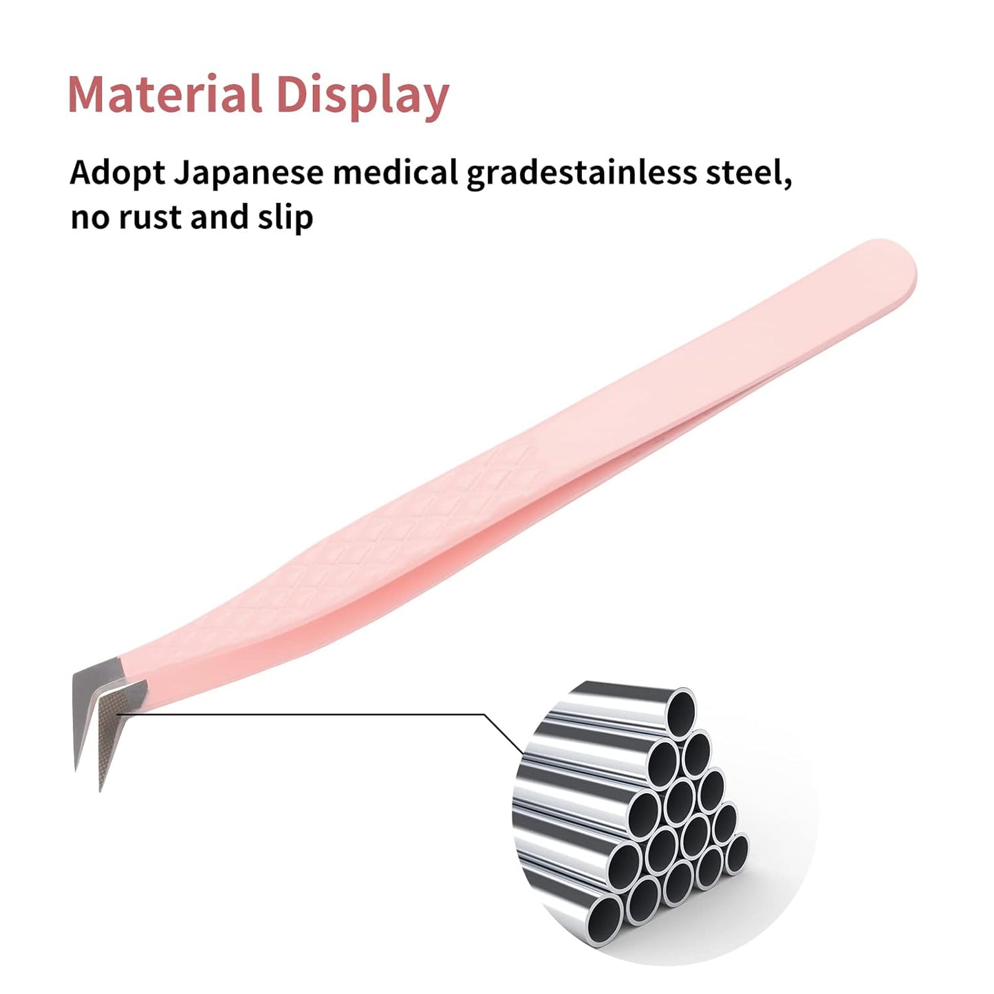 Lash Extension Tweezers Fiber Tips Volume Lash Tweezers Curved Precision Pink Eyelash Tweezers 90 Degree Angle Boot Great for Larger Fans Eyelash Extension Tweezers Professional