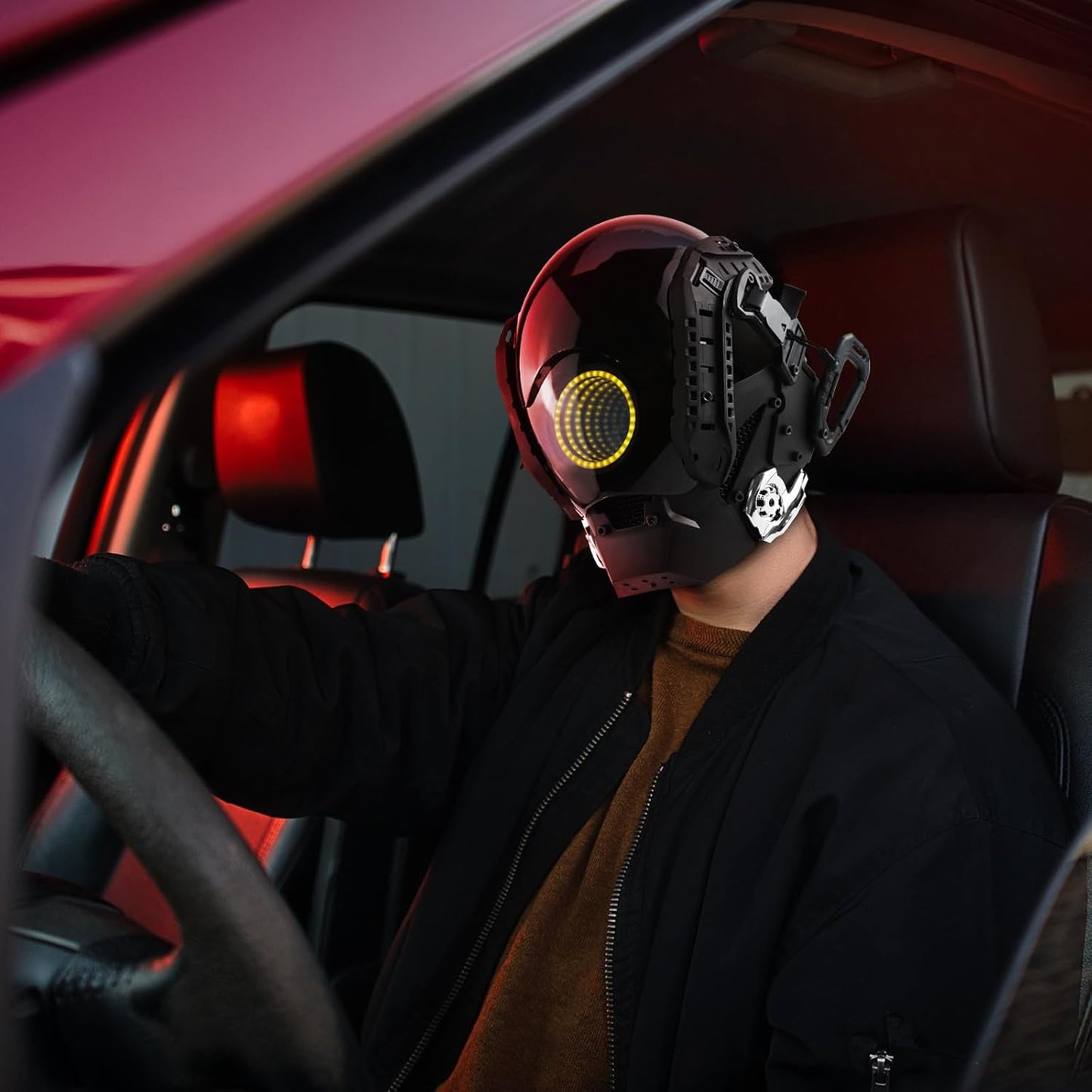 Punk LED Mask, Eye of the Abyss Design, Futuristic Mask Helmet, Perfect for Halloween Party, Cosplay