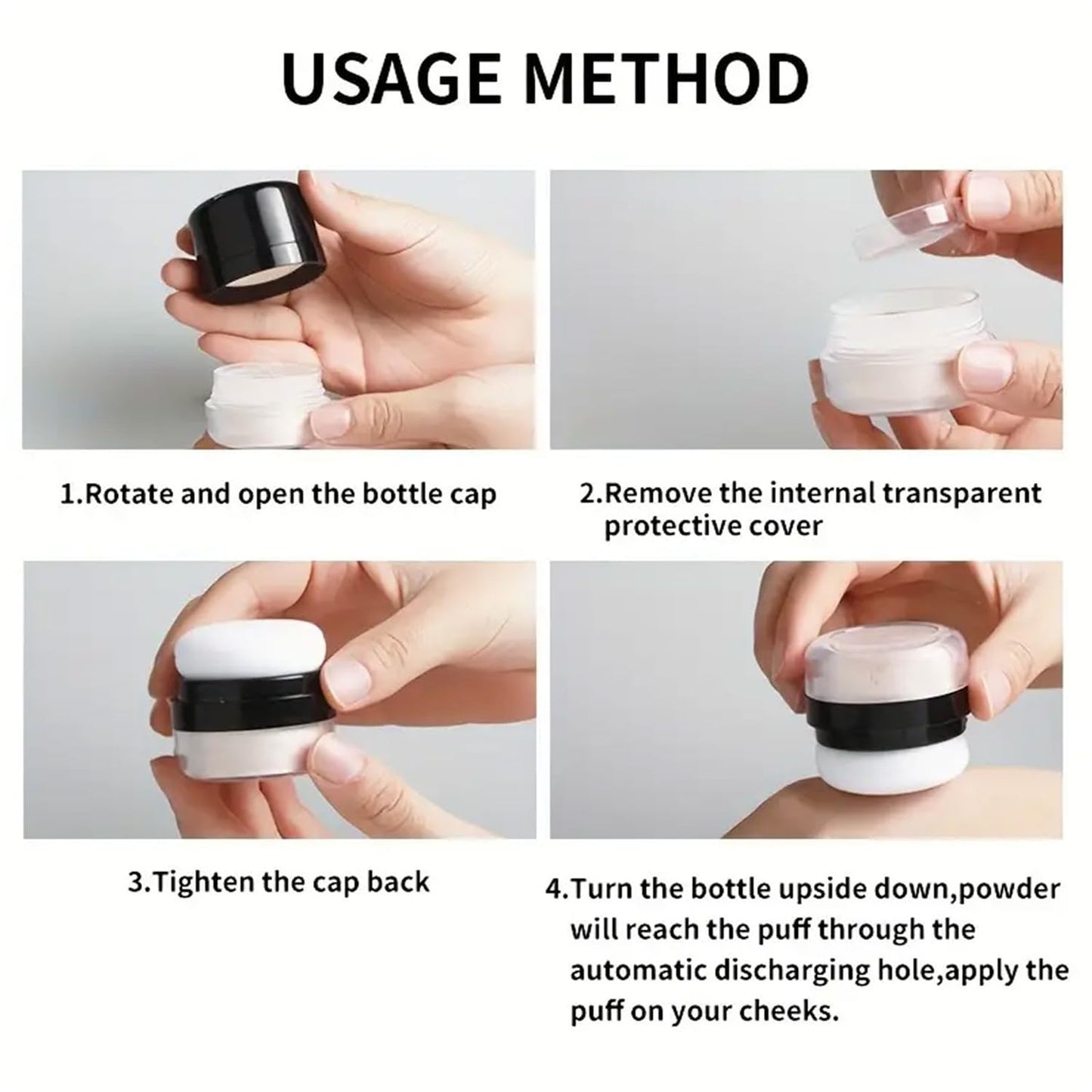 Setting Powder Lightweight Loose Powder Finishing Powder Long-Lasting Face Powder Waterproof with Soft Mushroom Powder Puff & Mirror, Natural Finish,0.28 Oz (Light Coffee/Natural)