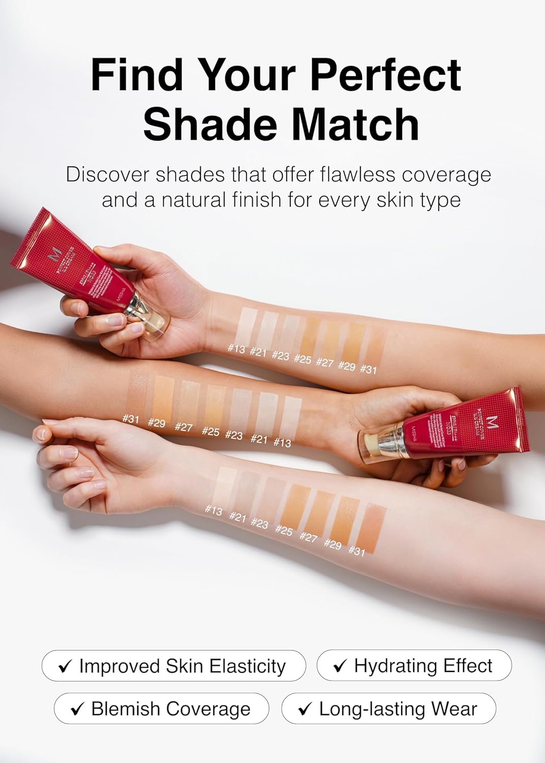 MISSHA M Perfect Cover BB Cream No.23 (2 Pack) Natural Beige for Light with Neutral Skin Tone SPF 42 PA +++ 1.69 Fl Oz - Tinted Moisturizer for face with SPF