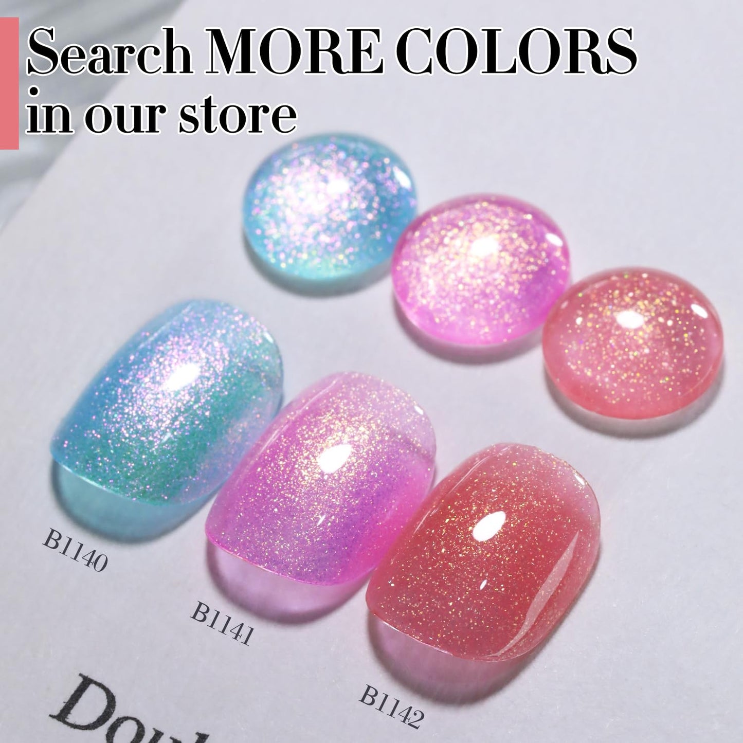 Double Rhythm 15ML Glitter Gel Polish Shimmer Reflective Holographic Color Magnetic for Nail Art Salon DIY at Home (B1142)