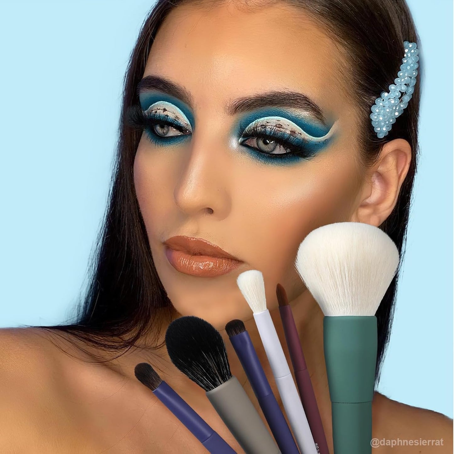 Makeup Brushes, EIGSHOW 5 Color Essential Travel Makeup Brush Set with Ultra Soft Synthetic Fibers for Powder Blush Concealer Contouring Highlighting