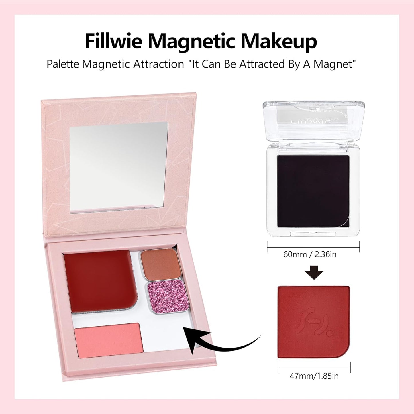 Blush Palette Duo – Cream & Powder Blush Set in Deep Red, Long-Wearing & Moisturizing, Easy to Blend, Radiant Coverage for Cheeks, Eyes & Lips, Magnetic Palette Compatible (2-Pack, Maple Crush)