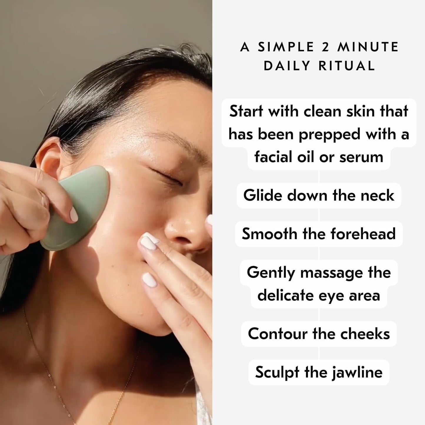 Mount Lai Jade Gua Sha Facial Tool – The Stone of Eternal Youth – 100% Genuine Jade Stone Face Sculpting Tool for Lymphatic Drainage, Puffiness Reduction & Timeless Radiance