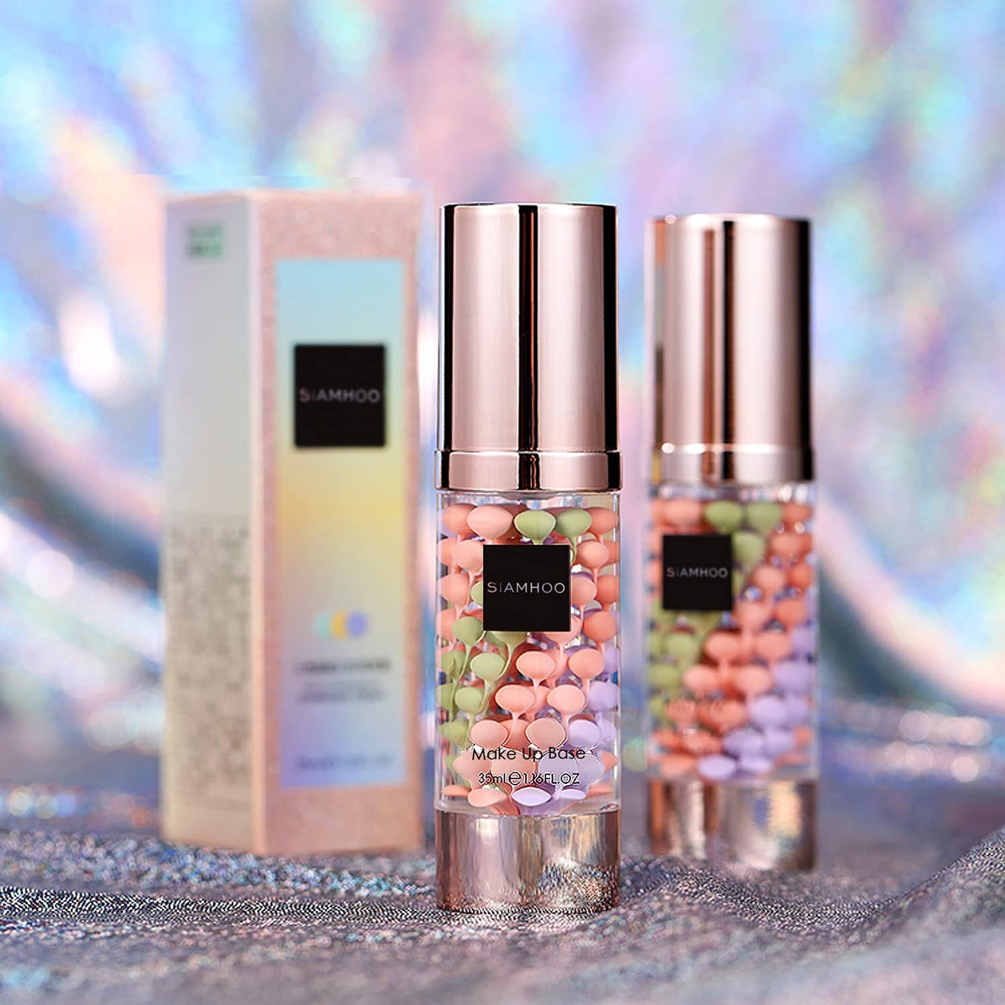 SIAMHOO One Step Face Primer Makeup Tricolor Tinted Moisturizer Skin Tone Correcting and Brightening Primer for Glowing and Flawless Makeup, 35ml - 1pcs