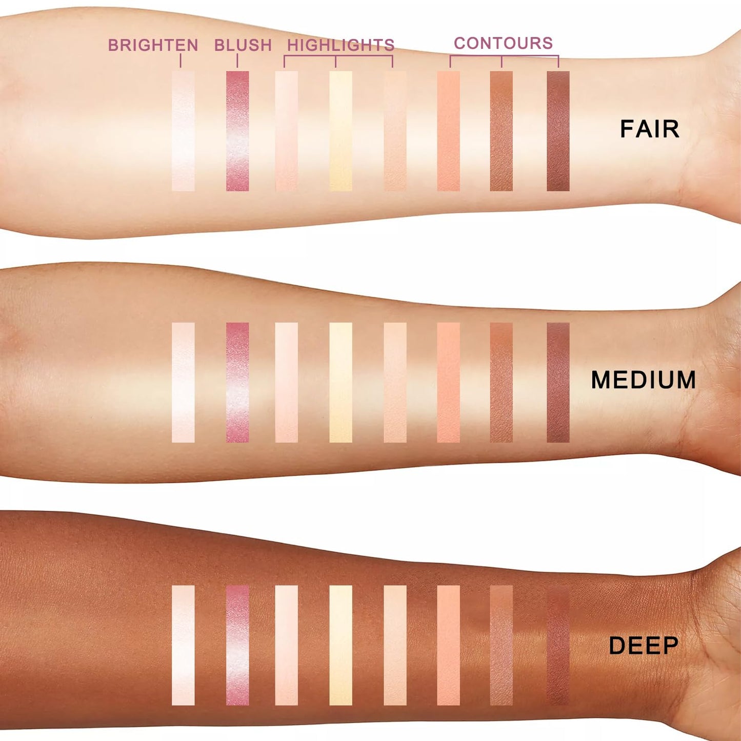 Youngfocus Cosmetics Cream Contour Best 8 Colors Contouring Foundation - Highlighting Makeup Kit/Concealer Palette - Vegan, Cruelty Free and Hypoallergenic - Instruction Manual(Face Blushes)