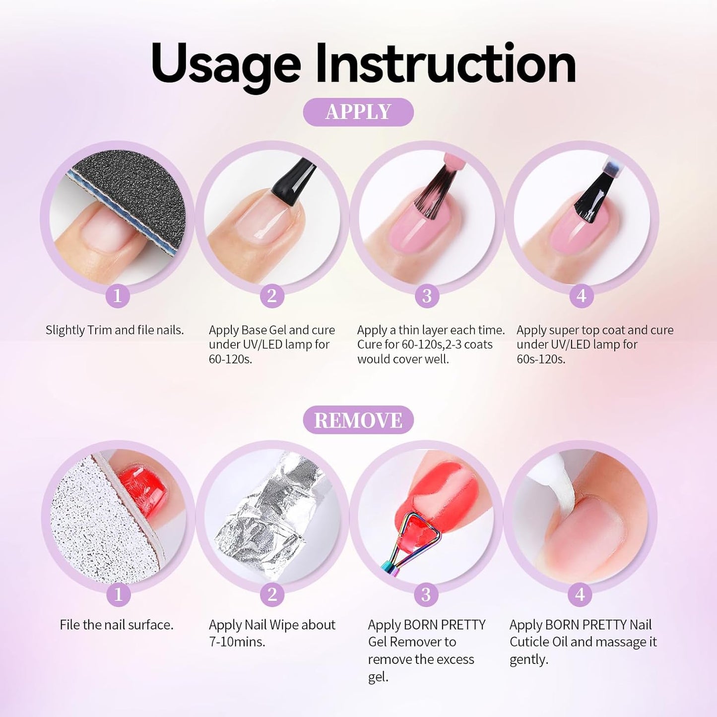 Born Pretty Color Changing Gel Nail Polish, 6 Colors Glitter Temperature Change Gel Polish Blue Pink Neon Long Lasting Nail Polish U V Set for Manicure and Nail Art, DIY at Home, Salon-Quality 7ml