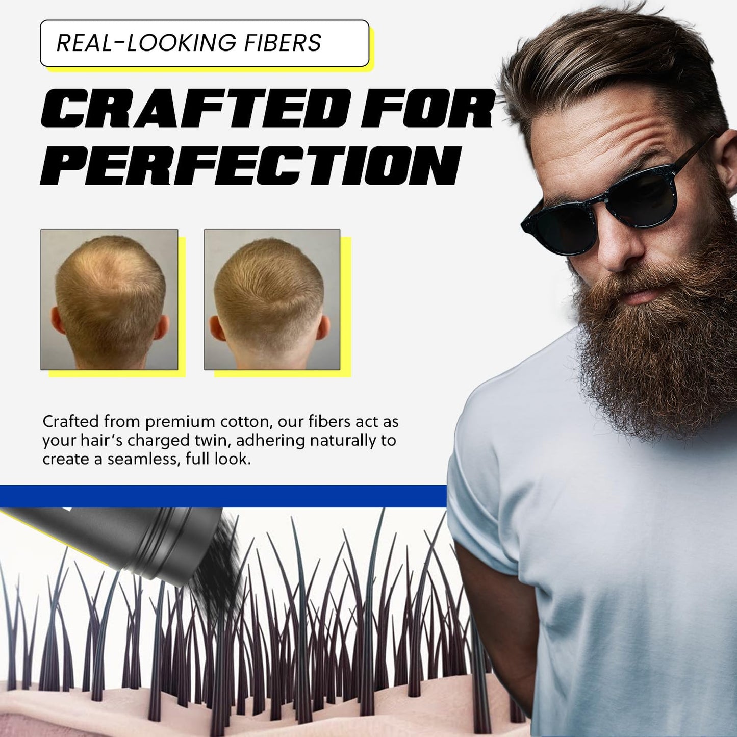 PrimeLook Hair Building Fibers, Luxurious Building Fibers for Thinning Hair, Superior Formula for Men & Women, Instant Volume, Matches Colors (27.5g, Medium Blonde)