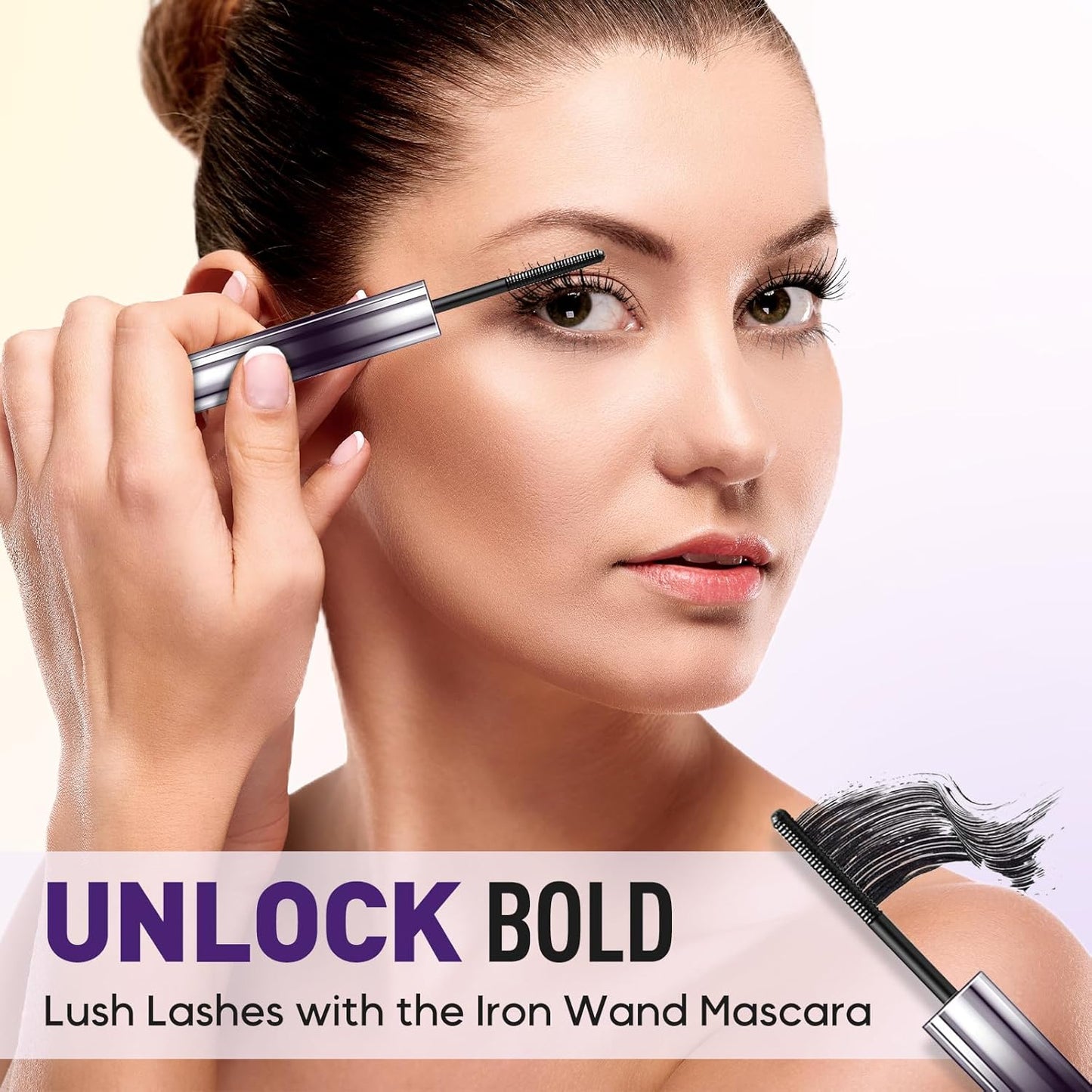 Iron Wand Mascara, 2025 New Metal Wand Mascara Volume and Length Waterproof, Long-Lasting 3D Curling Eyelash Lash Extensions Iron Mascaras (Black)