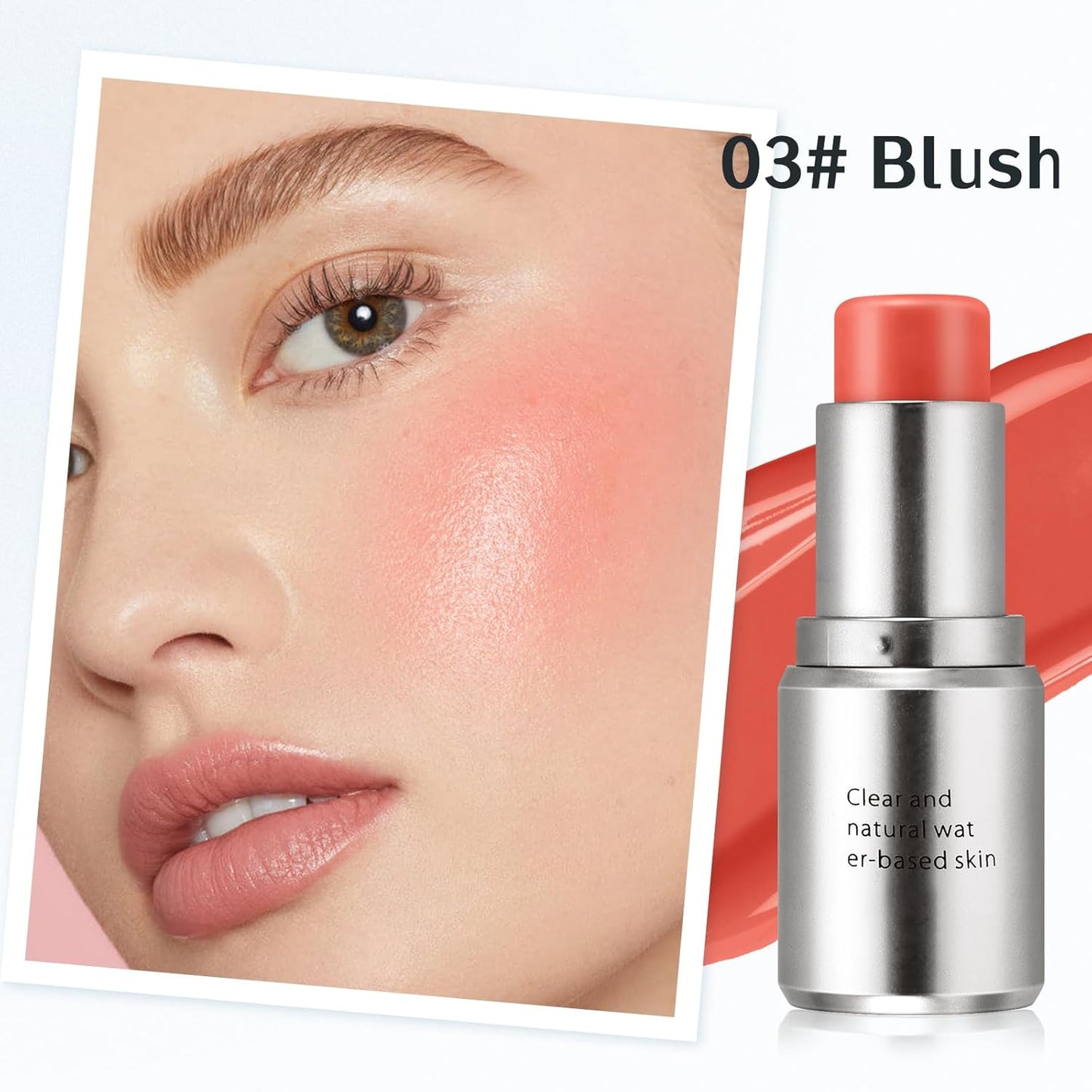 Boobeen Highlighter Makeup Stick, Cream Highlighter & Blush Stick, Face Contouring Illuminator, Natural Translucent Light Moisturizer Dewy Finish