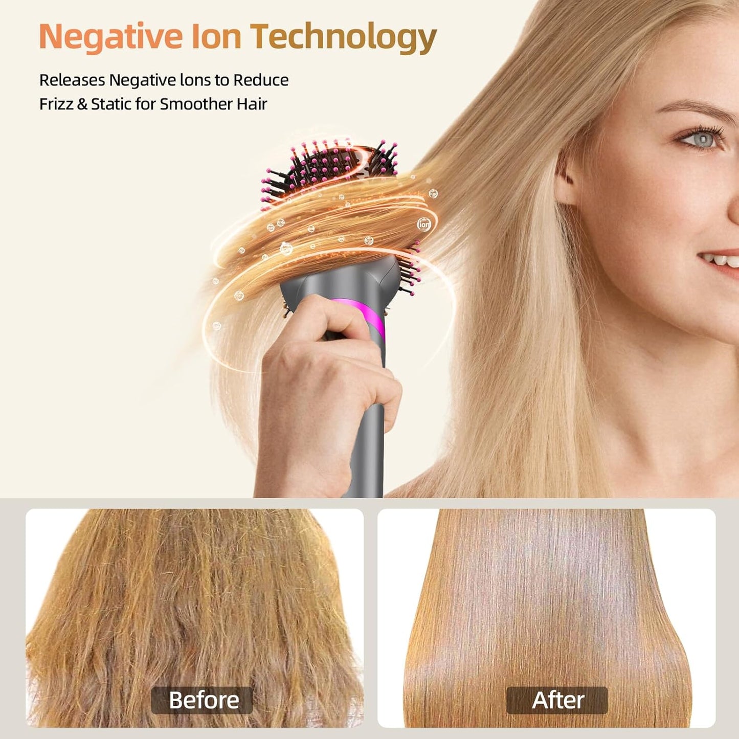 T-GOGO Hair Dryer Brush Professional: 6 in 1 Hot Air Hair Styler & Dryer Set, Powerful Hair Air Curling Iron High-Speed Negative Ionic Blow Dryer, Auto-Wrap, No Heat Damage (Red)