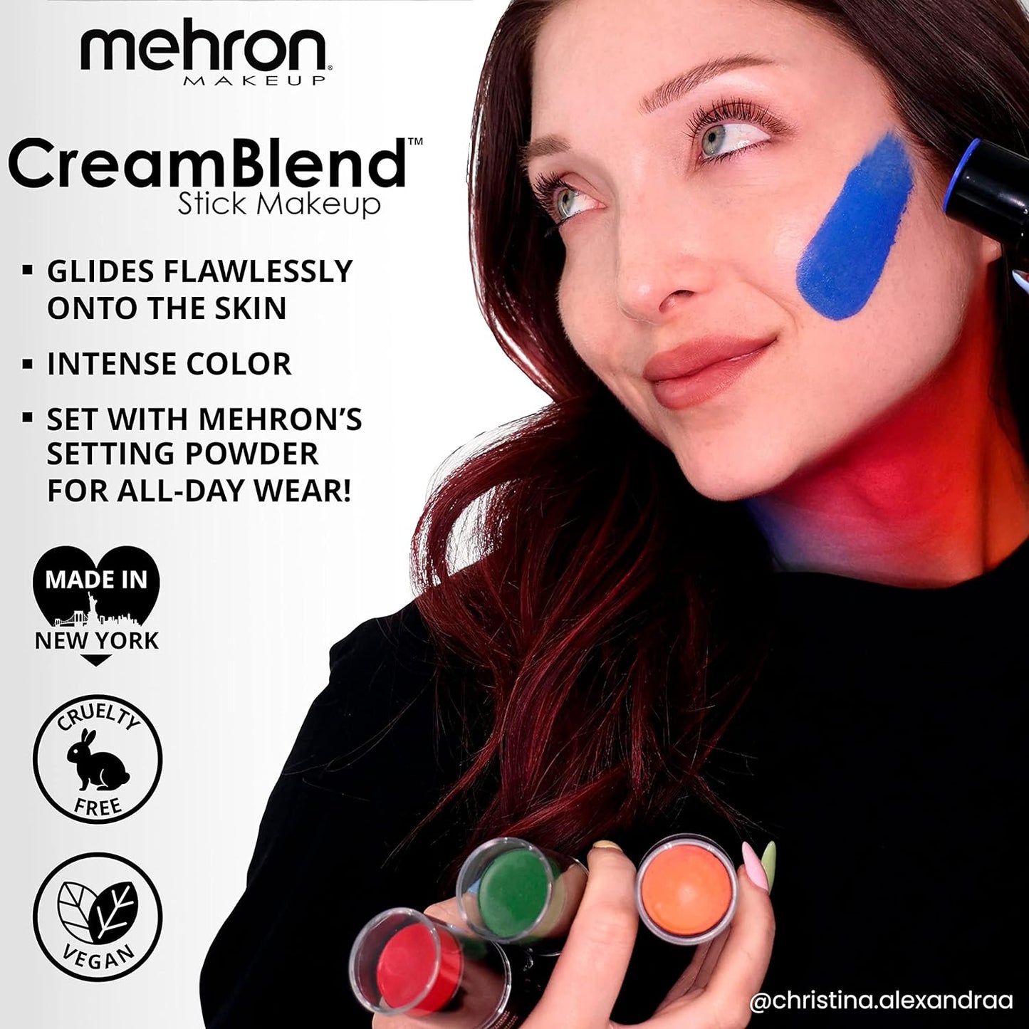Mehron Makeup CreamBlend Stick | Face Paint, Body Paint, & Foundation Cream Makeup | Body Paint Stick .75 oz (21 g) (Ogre Green)
