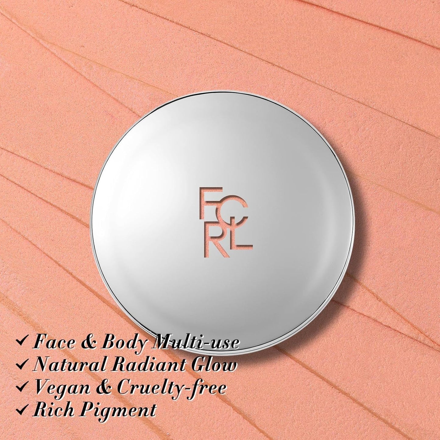 FOCALLURE Shimmer Face Highlighter Makeup Powder, Gel to Powder Glow Finish, Leaving a Lightweight & Healthy Radiance, Long Lasting Luminous Face Body Highlighter Makeup,OR01 Beach Landing