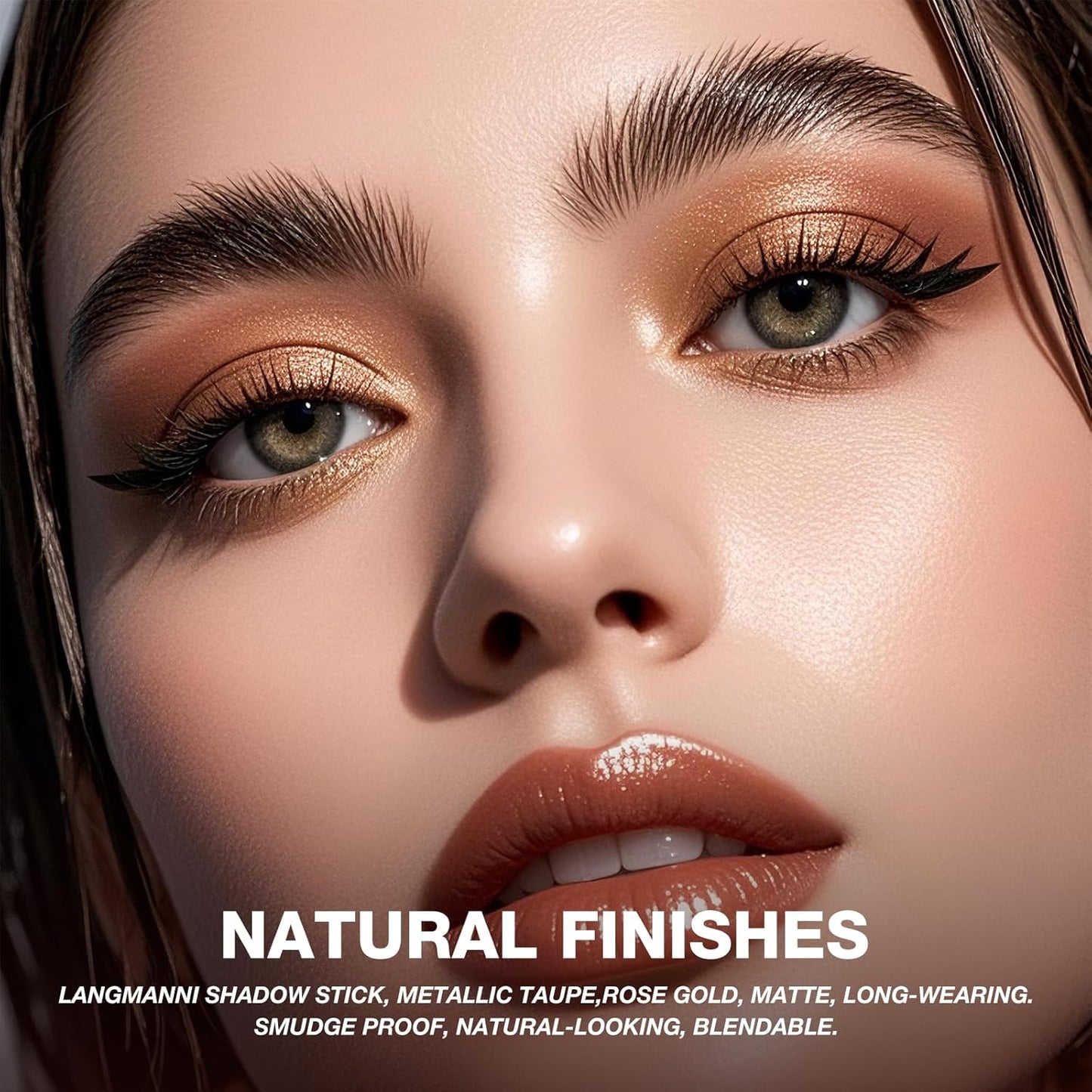 LANGMANNI 8Colors Dual-Ended Eyeshadow Stick Set – Silky Smooth, Waterproof & Transfer-Proof, Built-in Blender Brush, All-Day Matte & Shimmer Wear Eye Makeup(#B)