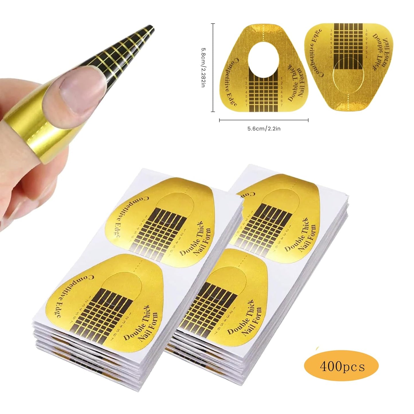 Nail Forms for Builder Gel 400pcs Nail Extension Forms Beautiful for DIY at Home Nail Forms for Acrylic Nails Create Long Lasting Gel Extensions Professional Nail Art Supplies