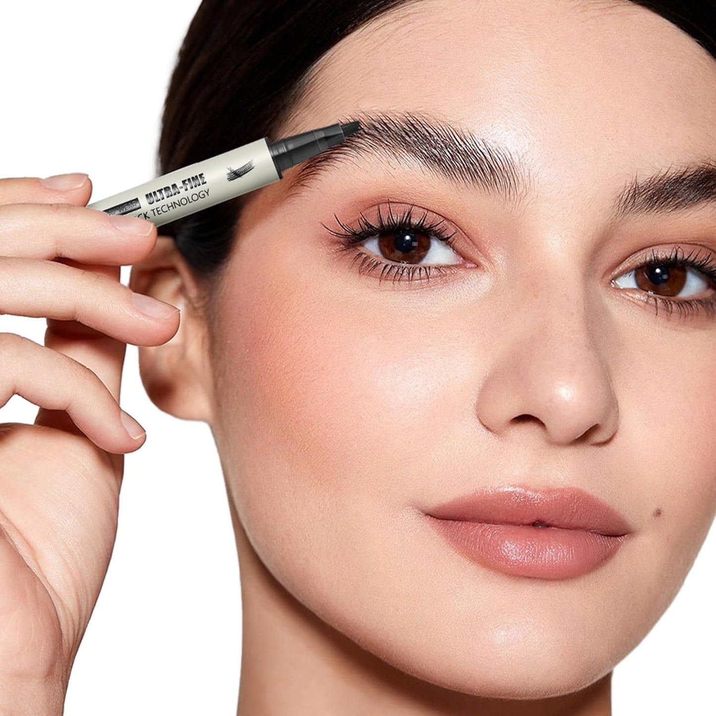 2 Pack Microblading Eyebrow Pen and Brow Tint for Women with Angled Brush & Dip to Effortlessly Create Natural Hair Like Brows, Waterproof Fast Eye Brow Makeup Pencil, Last All Day (Truffle)