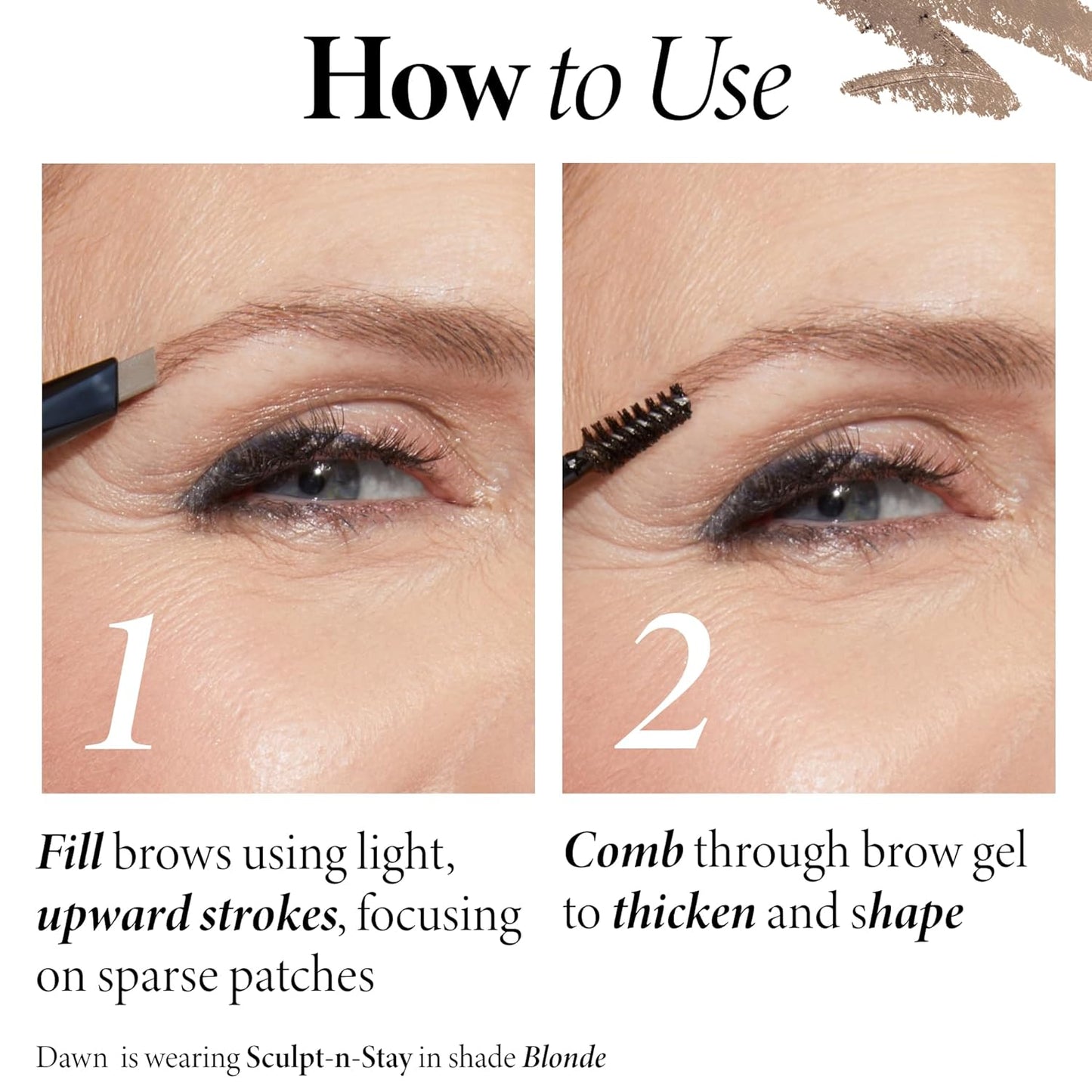 LAURA GELLER NEW YORK Sculpt-n-Stay Waterproof Brow Pencil & Gel- Taupe