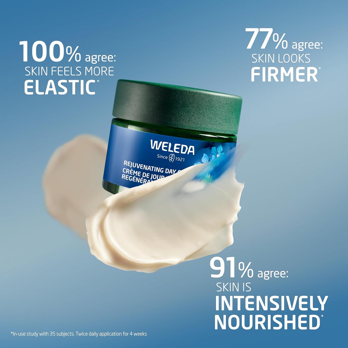 Weleda Face Care Rejuvenating Day Cream, 1.3 Fluid Ounces, Plant Rich Moisturizer with Blue Gentian and Edelweiss