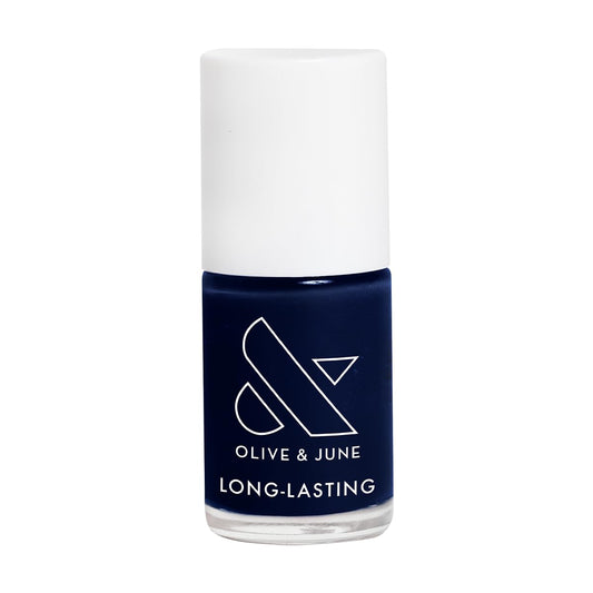 Olive & June Long Lasting Nail Polish | Plump Gel-Like Finish No Lamp Needed | Lasts up to 10 days | Salon-Quality at Home 15-Free Vegan Cruelty-Free Chip-Resistant Shine | HJ Shimmering Midnight Blue | alldaygood beauty
