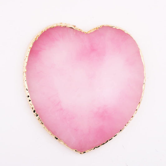 Resin Nail Art Palettes,Makeup Palettes, Resin Nail Mixing Palette Drawing Color Palette Gel Polish Color Mixing Plate Gold Edge Nail Art Display Cosmetic Mixing Tools (1 pc Pink Heart)