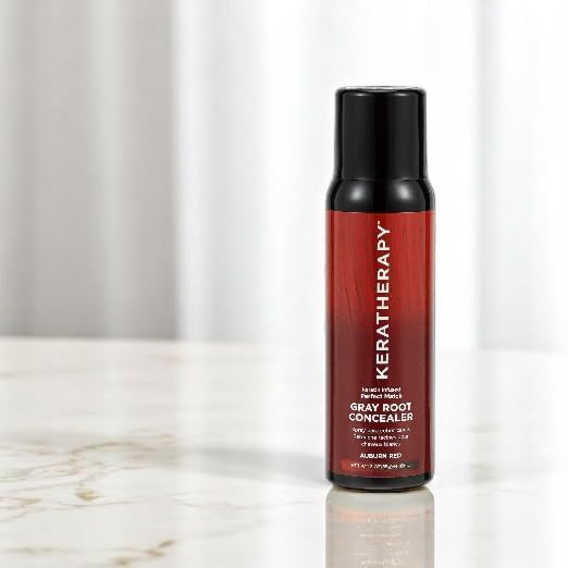 Keratherapy Keratin Infused Perfect Match Gray Root Concealer Spray, Auburn Red, 3 oz, 118 ml - Root Cover Up Spray to Hide Gray Roots - Keratin Therapy Hair Darkening & Temporary Scalp Concealer
