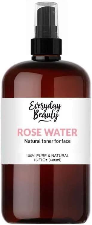 Rose Water Facial Toner - 16oz Bulk Alcohol-Free Vegan All Natural Refreshing for Face and Hair - Uplifts, Calming & Soothing for All Skin Types
