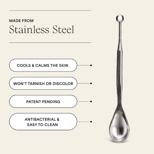 WILDLING Reflexology Spoon | Multi-Purpose Reflexology Facial Spoon | Functional Skincare Scoop + Reflexology Tip to Firm Skin, Release Tension + Balance Energy Flow I 100% Stainless Steel