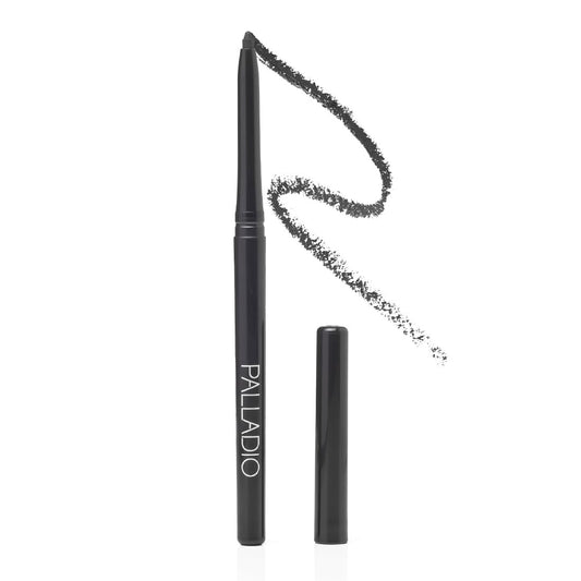 Palladio Retractable Waterproof Eyeliner, Richly Pigmented Color and Creamy, Slip Twist Up Pencil Eye Liner, Smudge Proof Long Lasting Application, All Day Wear, No Sharpener Required, Smokey | alldaygood beauty