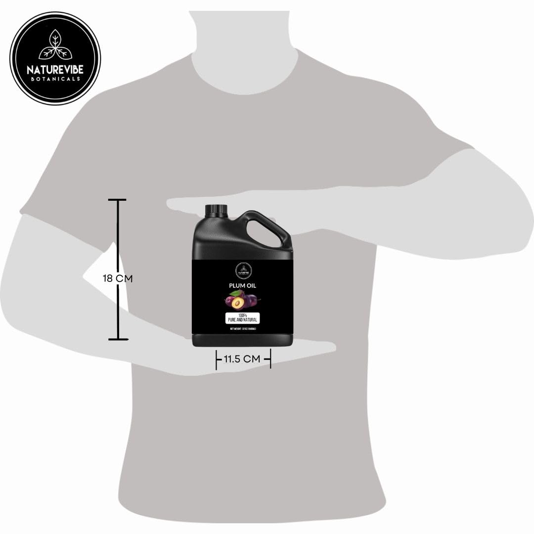 Naturevibe Botanicals Plum Oil 32 Ounces | 100% Pure and Natural | Great for Skin Care and Hair Care