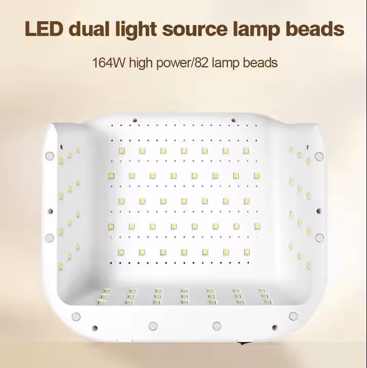 Sophie Arts Super Strong LED/UV Nail Lamp, 82 LED Beads, 12-Hour Battery Life, Black and White Specialize for Hard Builder Gel, UV Gel and Others Fast Drying, Strong (White)