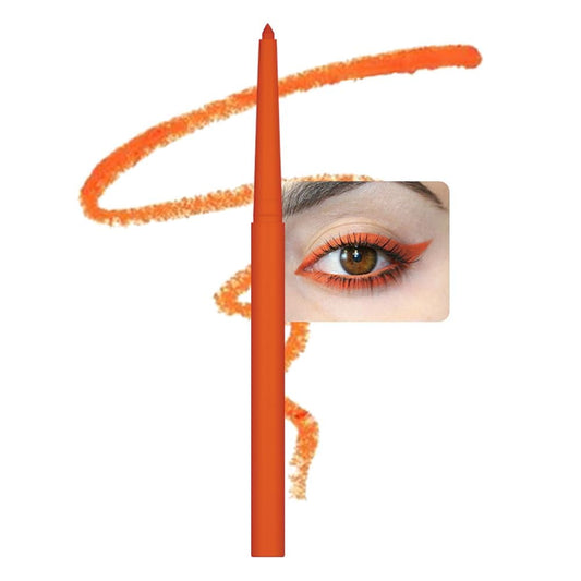 evpct Orange Eyeliner Pencils for Eyes, Orange Matte Colored Eye Liner Pencil Makeup Waterproof Smudge Proof, Colored Gel Waterline Eyeliner Liquid, Face Eye Paint Stick Lipstick Halloween Makeup 04