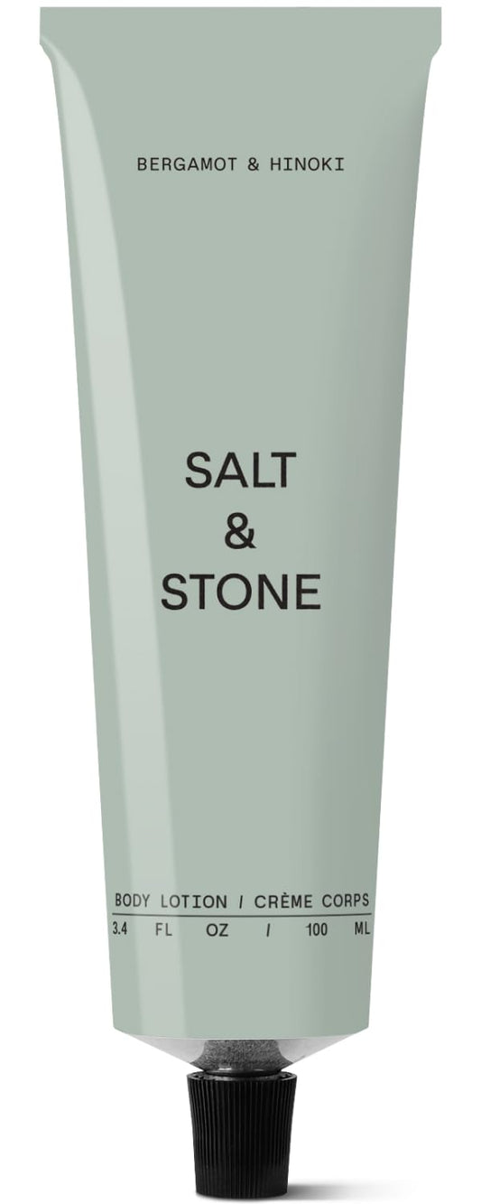 Salt & Stone Body Lotion for Women & Men | Hydrates, Nourishes & Softens Skin | Restores Dry Skin | Fast-Absorbing | Cruelty-Free & Vegan (100 ml) (Bergamot & Hinoki) | alldaygood beauty