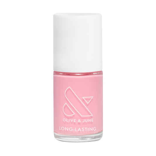 Olive & June Long Lasting Nail Polish | Plump, Gel-Like Finish | No Lamp Needed | Lasts up to 10 days | Salon-Quality at Home | Vegan & Cruelty-Free | Chip-Resistant | Saltwater Taffy | Sheer Pink | alldaygood beauty