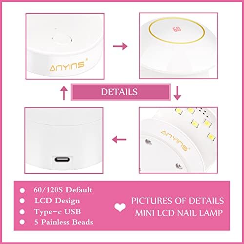 Mini UV Light for Gel Nails Innovative 18w Nail Lamp with LCD Portable USB UV Lamp for Gel Nail Professional for Manicure (G-mini)