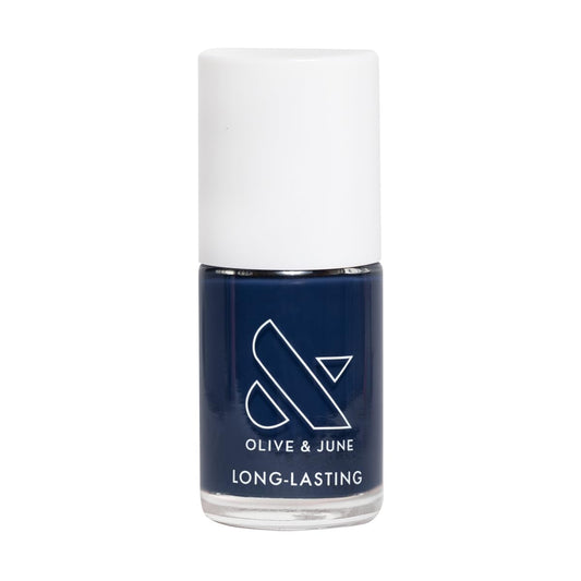 Olive & June Long Lasting Nail Polish | Plump Gel-Like Finish No Lamp Needed | Lasts up to 10 days | Salon-Quality Color at Home | 15-Free Vegan Cruelty-Free, Chip-Resistant Shine | Ack, a shark Navy | alldaygood beauty