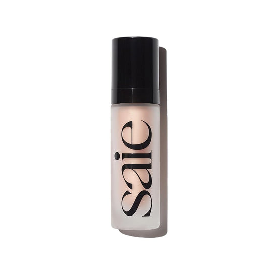 Saie Glowy Super Gel - Hydrating Makeup Primer and Illuminating Glow Serum Enriched with Vitamin C and Squalane Oil - All-Over Liquid Highlighter Makeup for Instant Glass Skin - Warmglow (1 oz) | alldaygood beauty