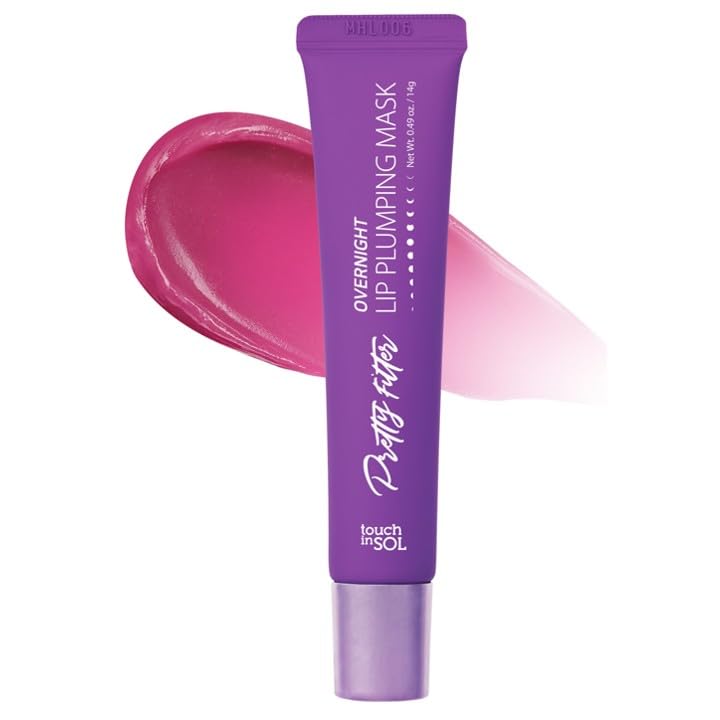 Touch in Sol Pretty Filter Overnight Lip Mask – Hydrating Lip Sleeping Mask for Dry Lips, Korean Lip Care Treatment for Moisture, Plumping Effect for Fuller, Smooth Lips #Fig & Vanilla (0.3 fl.oz/9ml)